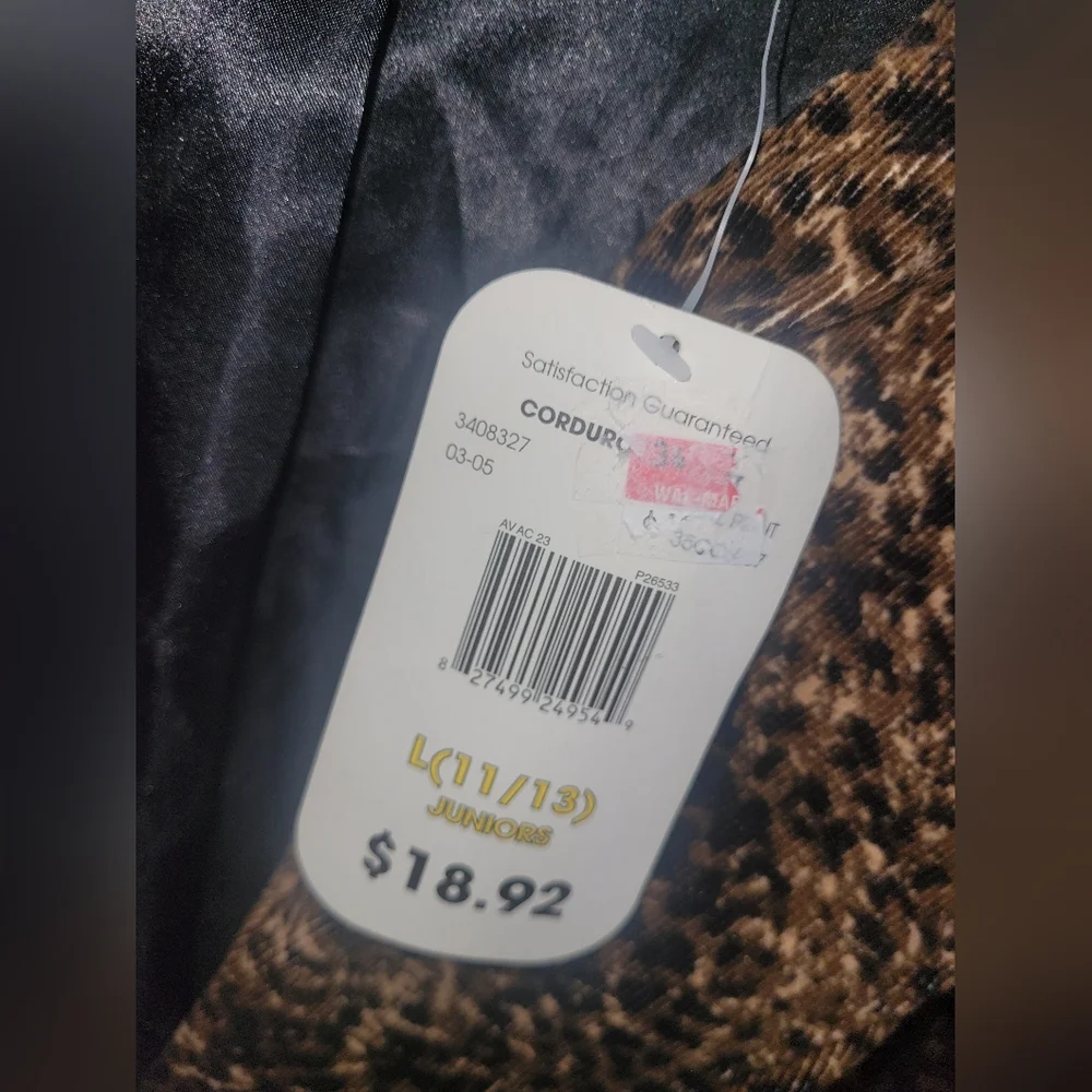 No Boundaries Vintage Y2K Curduroy Cheetah Print Blazer NWT 2005 Size L - Picture 6 of 7